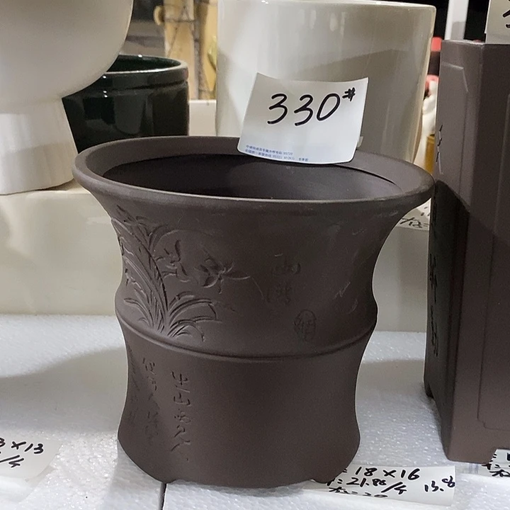 紫砂花盆多肉瑕疵盆有孔。