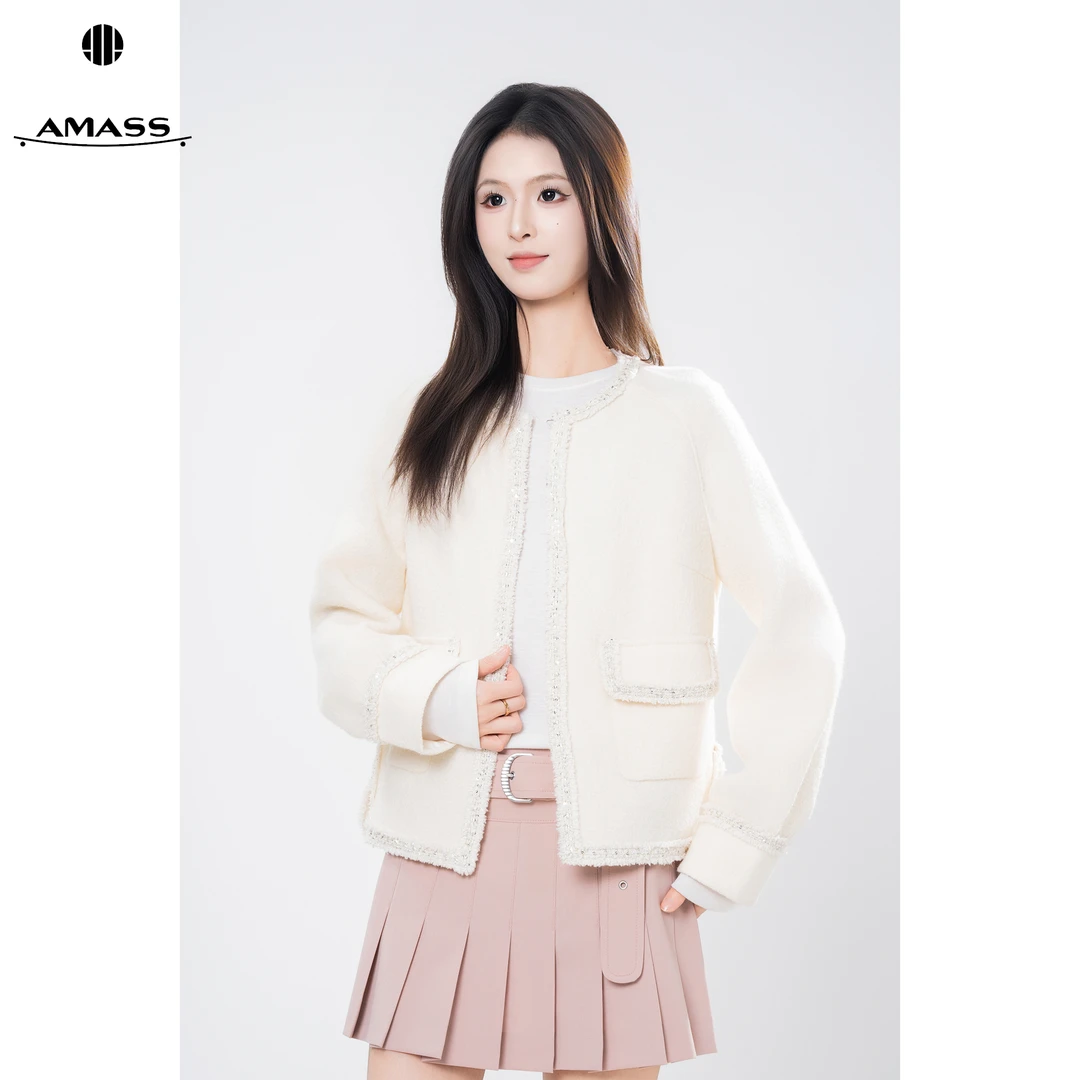 AMASS/阿玛施【双11好物】流光风新款时尚小香风毛呢外套女 5400312