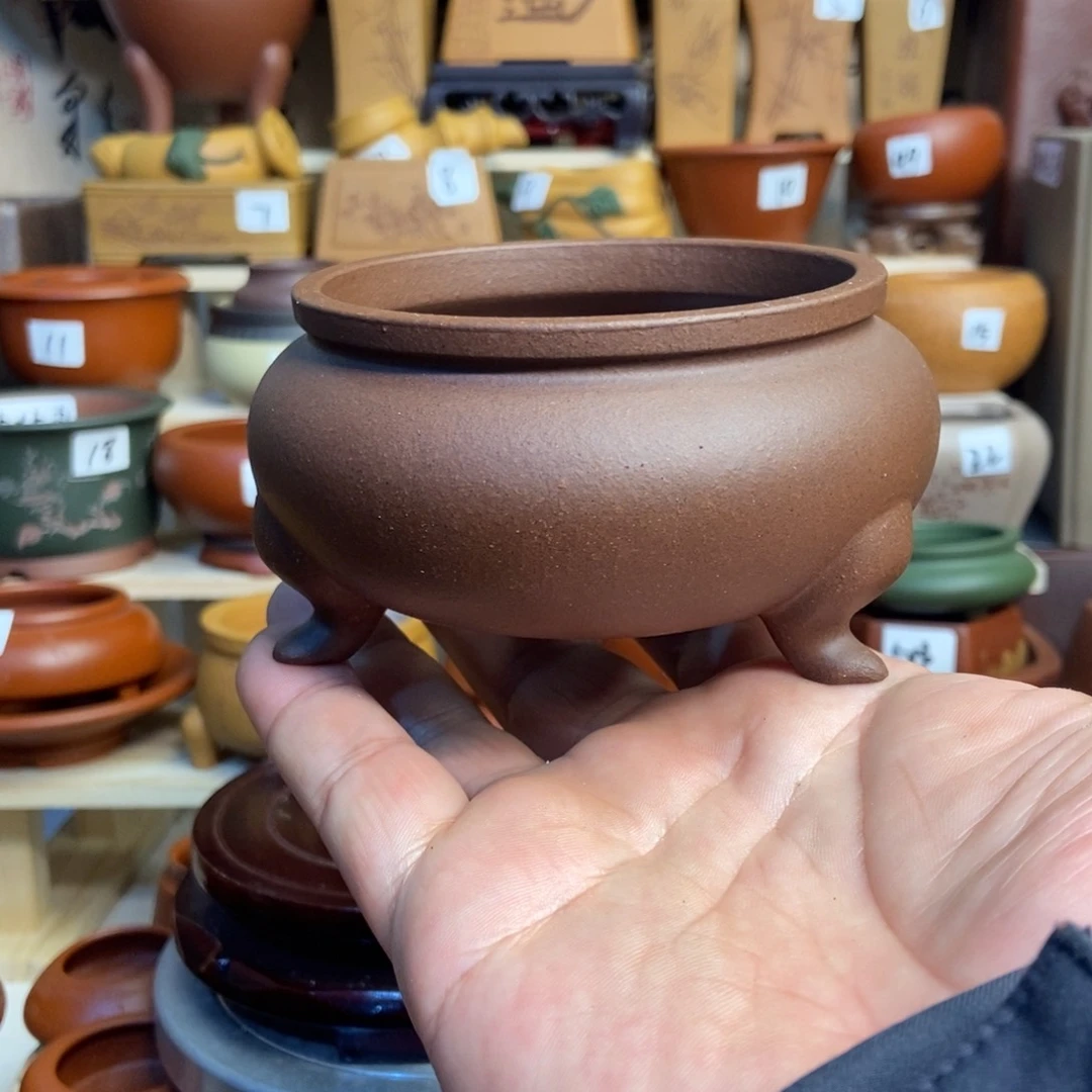 紫砂花盆内口经尺寸8×4.5