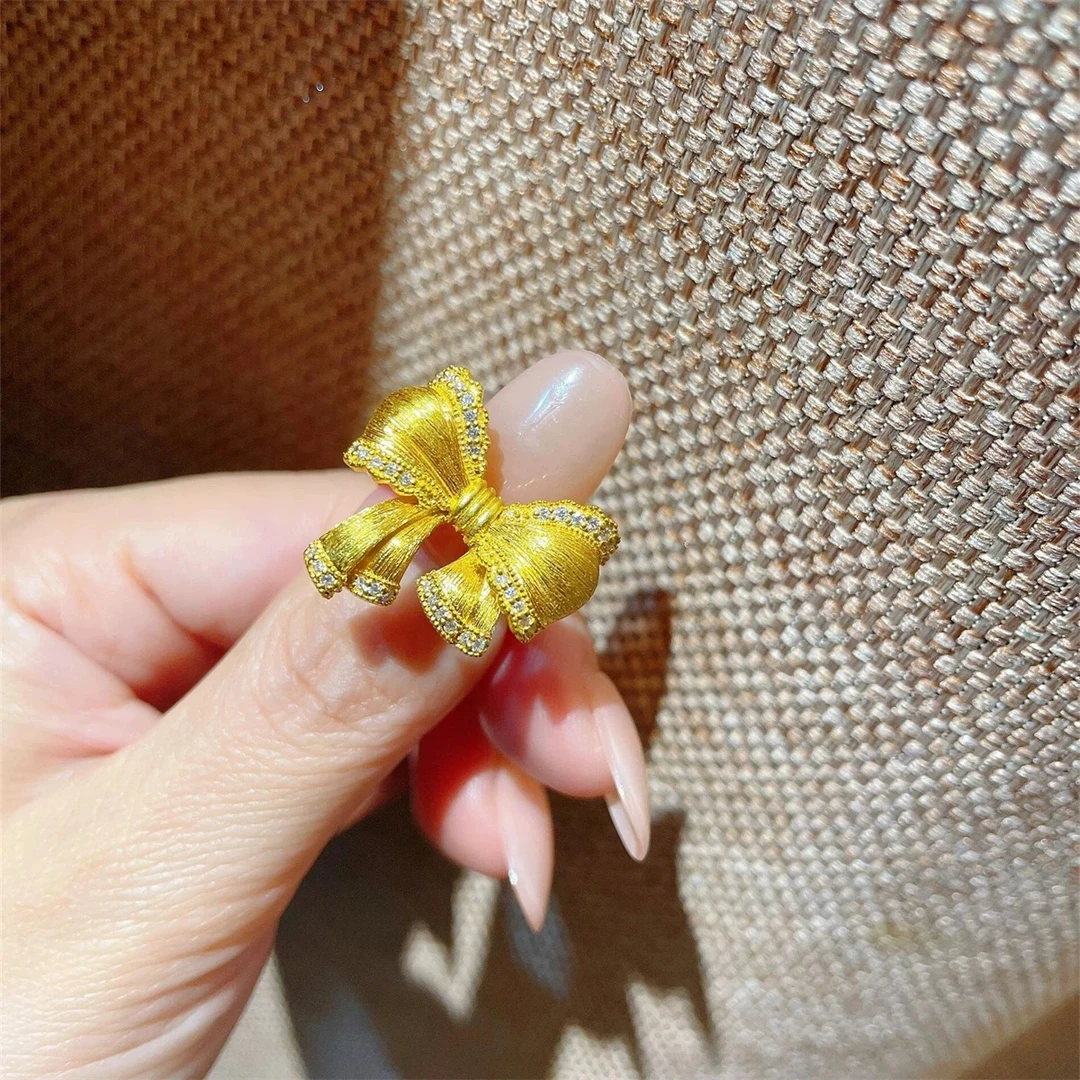 铜合金戒指 在逃公主蝴蝶结 时尚ins轻奢小众可调节开口气质女戒