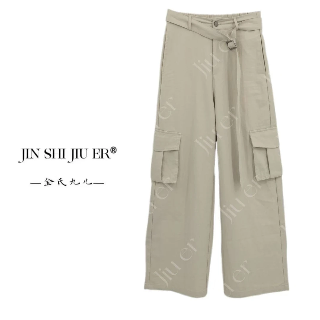 JIUER[锦瑟]美式复古工装直筒裤 高腰运动休闲百搭ins