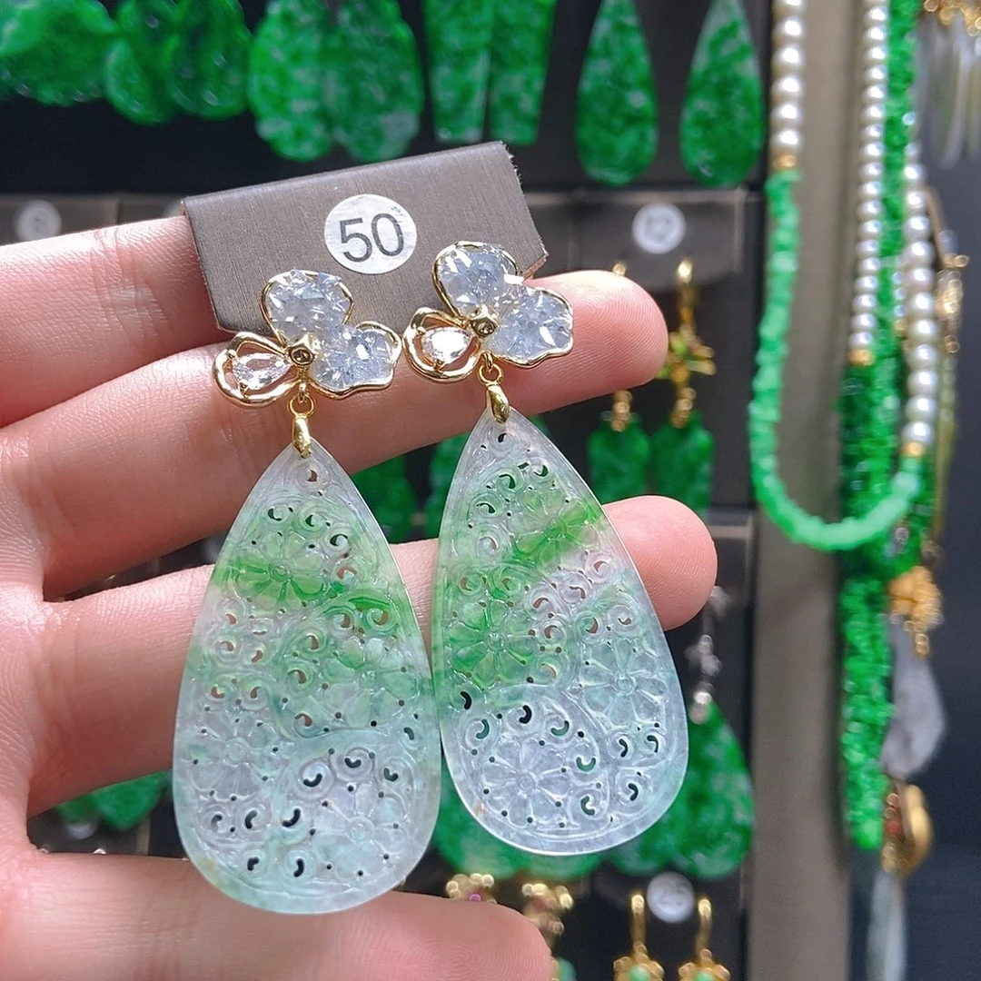 翡翠未镶嵌耳饰翡翠