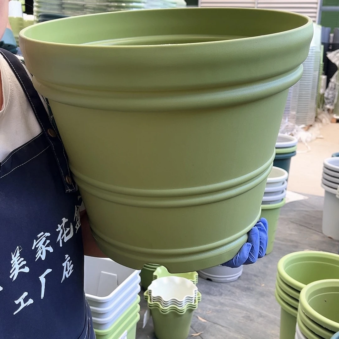 仿陶盆Q42果绿色3个无托