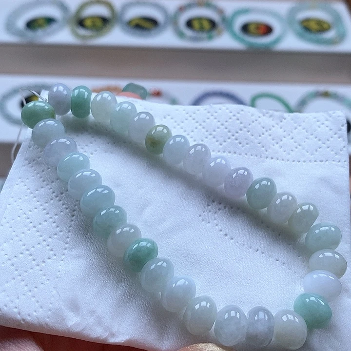 翡翠未镶嵌手链股珠8.8
