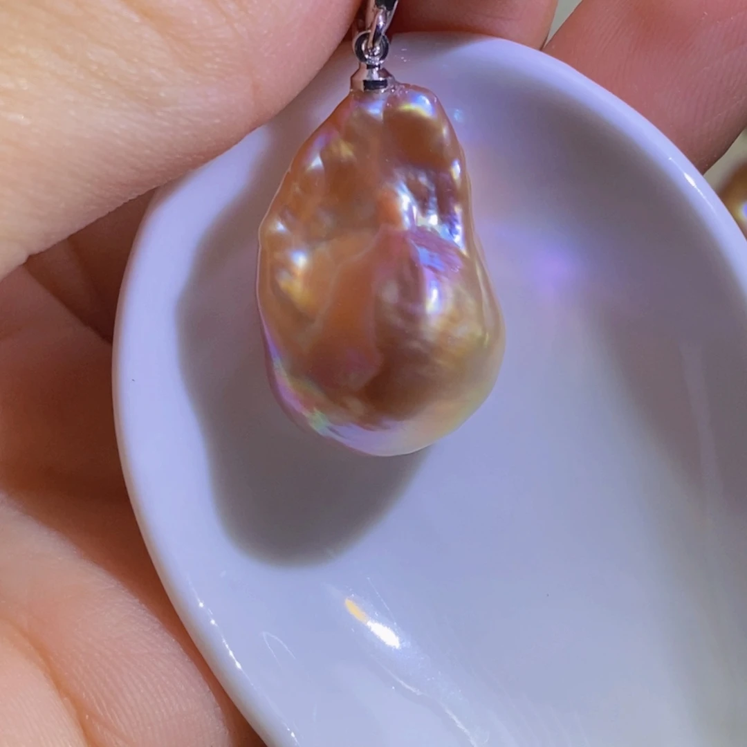 银S925镶嵌淡水珍珠微瑕