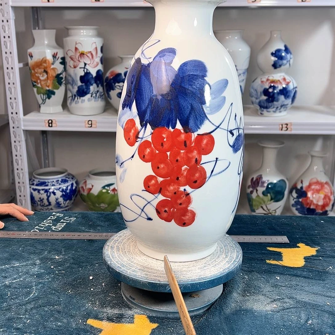 摆件景德镇陶瓷冬红浦