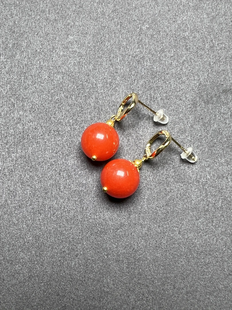 12mm南红，樱桃红，圆珠，四方耳坠（联合）直播间介绍为准