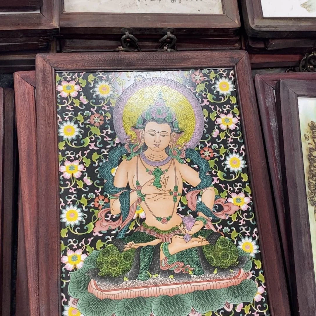 瓷片37*28*1景德镇瓷板画柴窑烧制