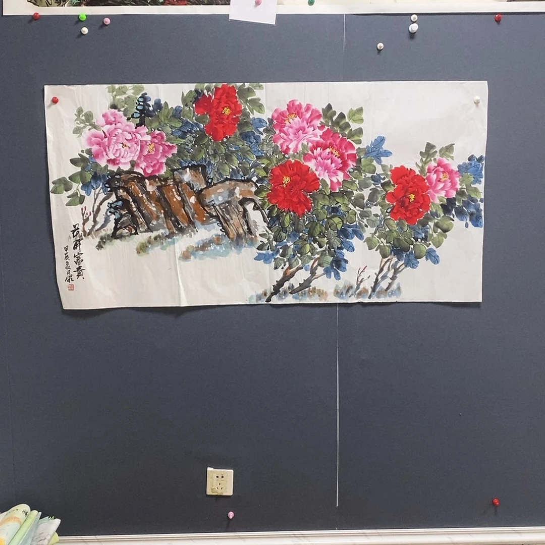 国画冯明康68.138手绘画芯