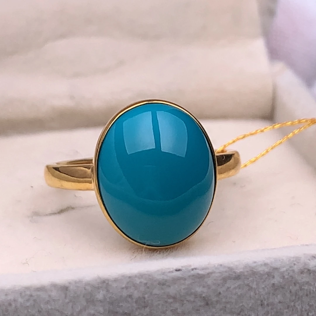 绿松石18K金镶嵌珠宝奇石