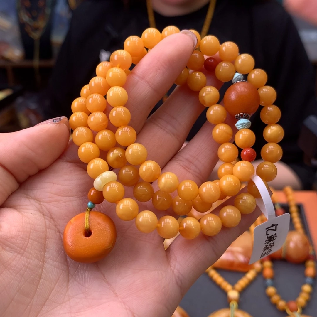 蜜蜡手串未镶嵌天然