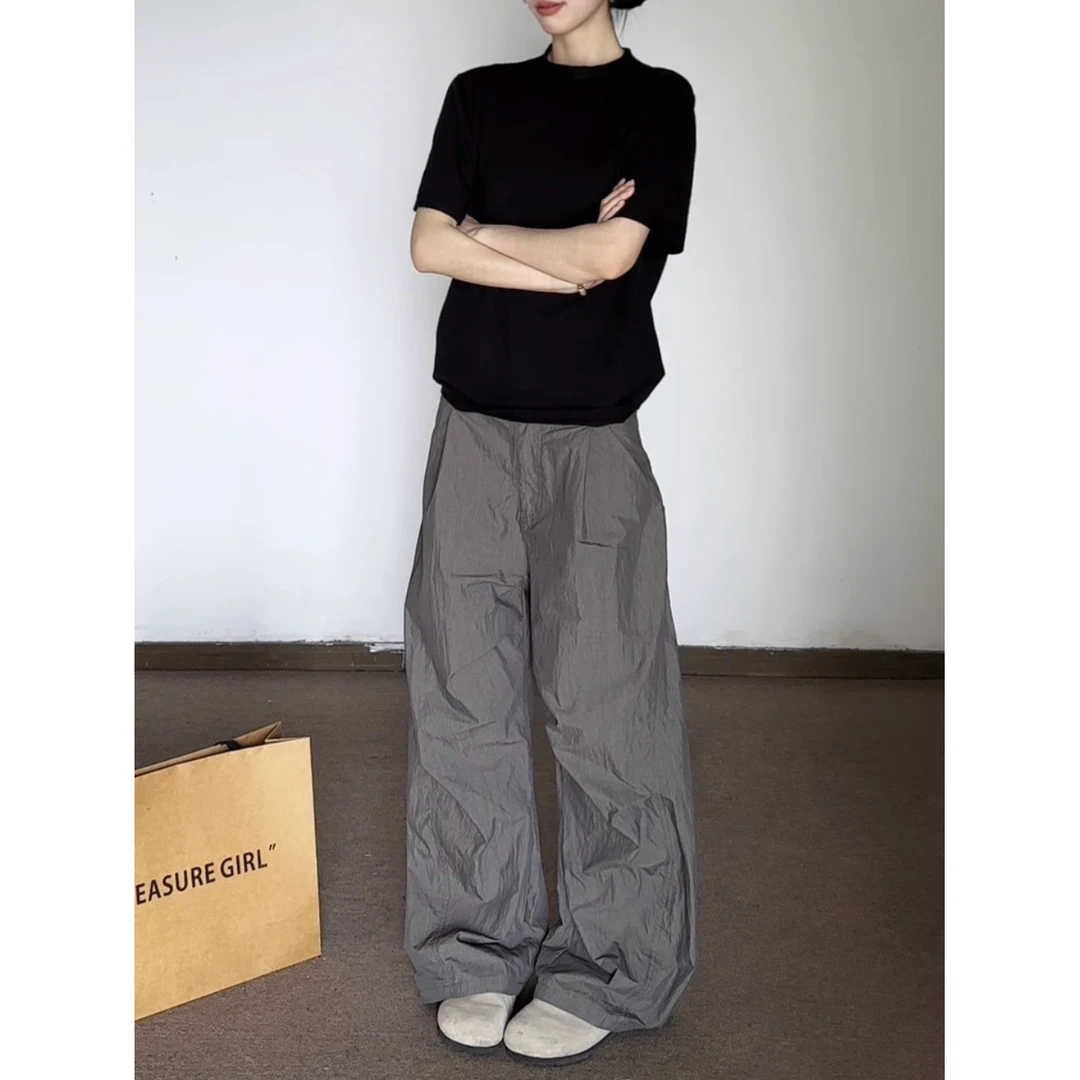 SHAN9000 25SS 松弛感速干冲锋裤男女宽松简约廓形伞兵裤