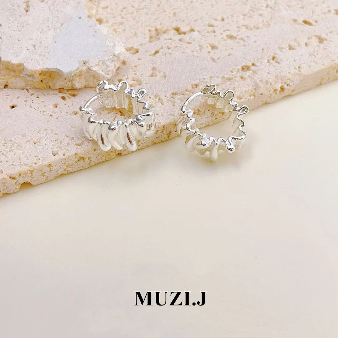 铜合金耳饰 【风琴耳扣】金属风简约气质时尚轻奢百搭法式耳环-A14