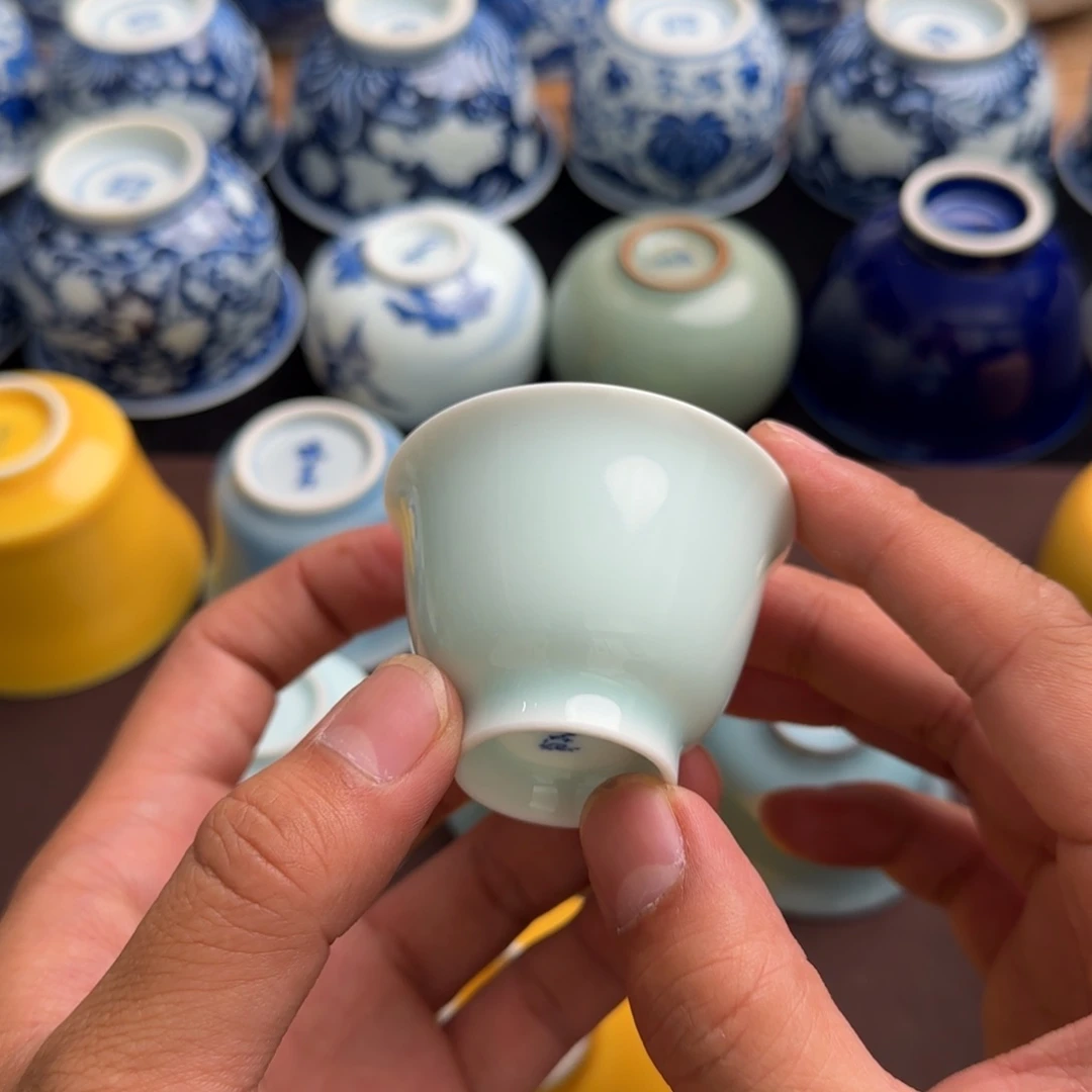 杯晓芳窑影青映晓杯