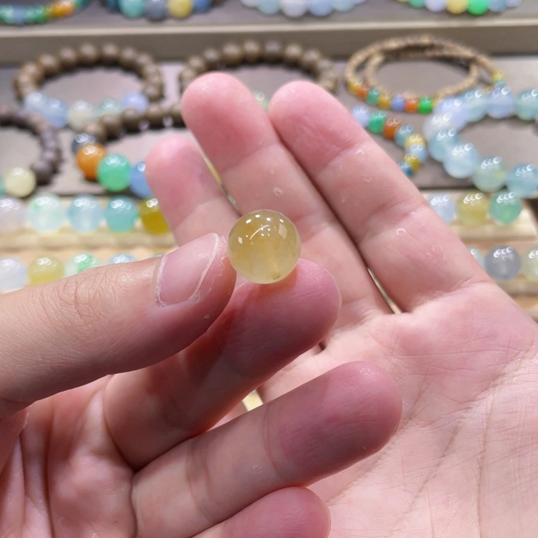 翡翠未镶嵌手链柠檬黄