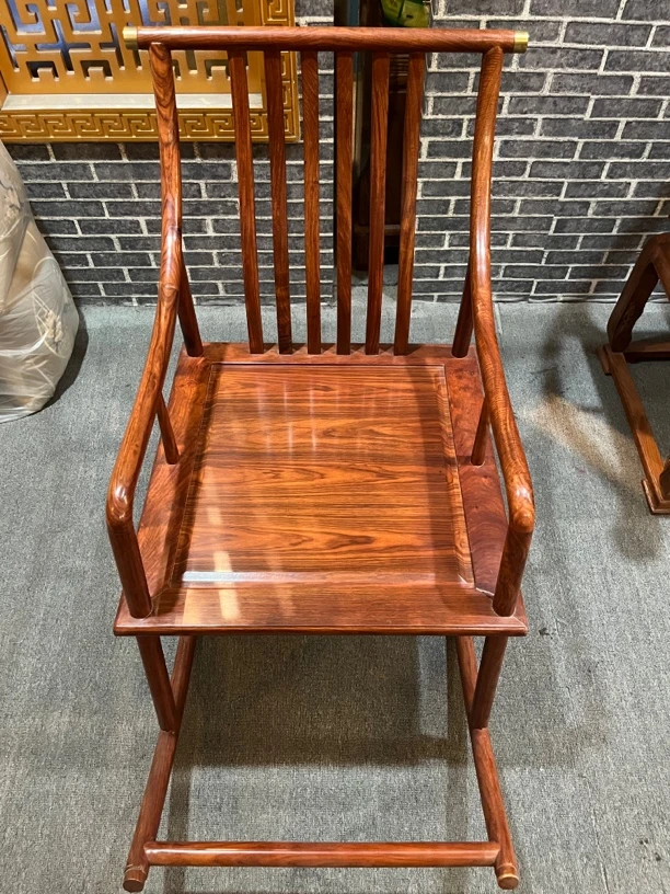 红木摇椅大人紫檀书椅休闲摇椅113*63*91Cm休闲椅官帽椅太师椅