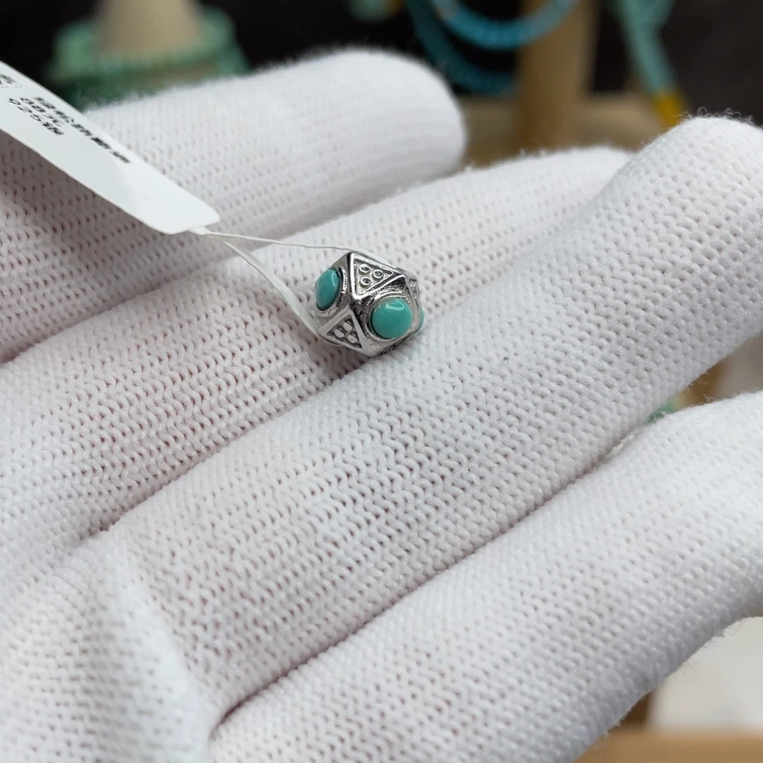 绿松石银S925镶嵌福利路路通卡9