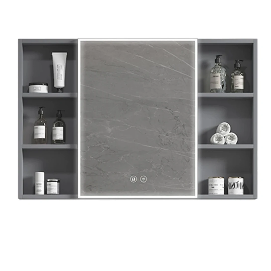 星空灰美妆太空铝合金镜柜挂墙式卫浴镜子带置物防水防潮浴室镜箱