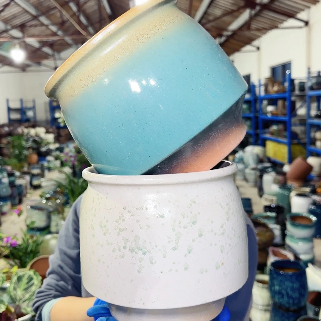 紫砂花盆高18口18