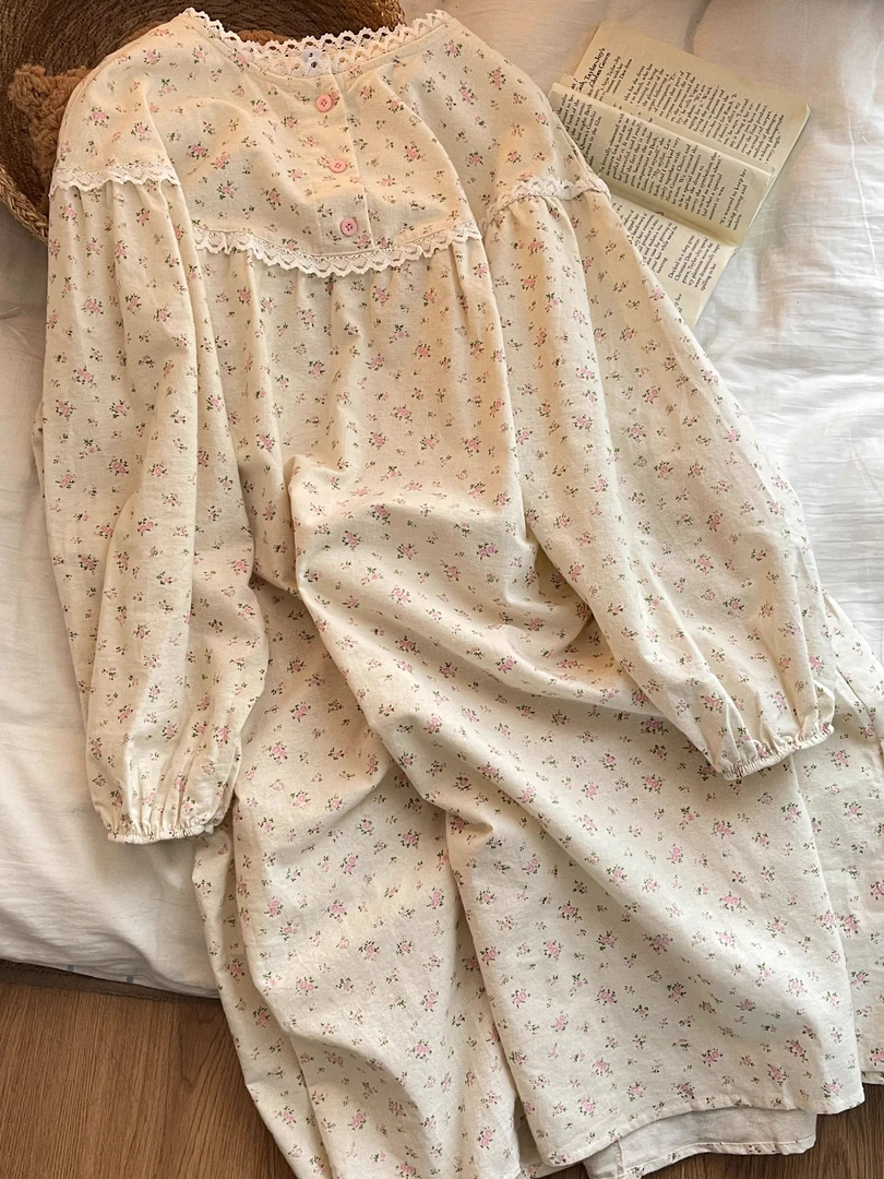 【DMXJ大梦想家】少女甜美韩系软糯糯睡裙女春秋2025新款家居裙长裙