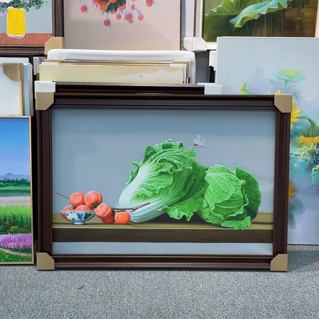 【闪购商品】油画新品超写实百财图手绘油画含框70×100