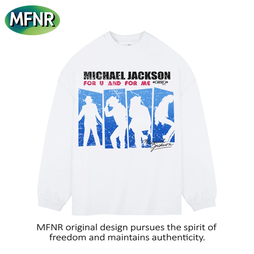 美式街头设计感印花长袖t恤男秋冬宽松百搭街头重磅纯棉打底上衣