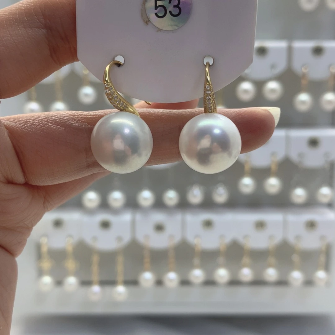 淡水珍珠耳饰银S925镶嵌