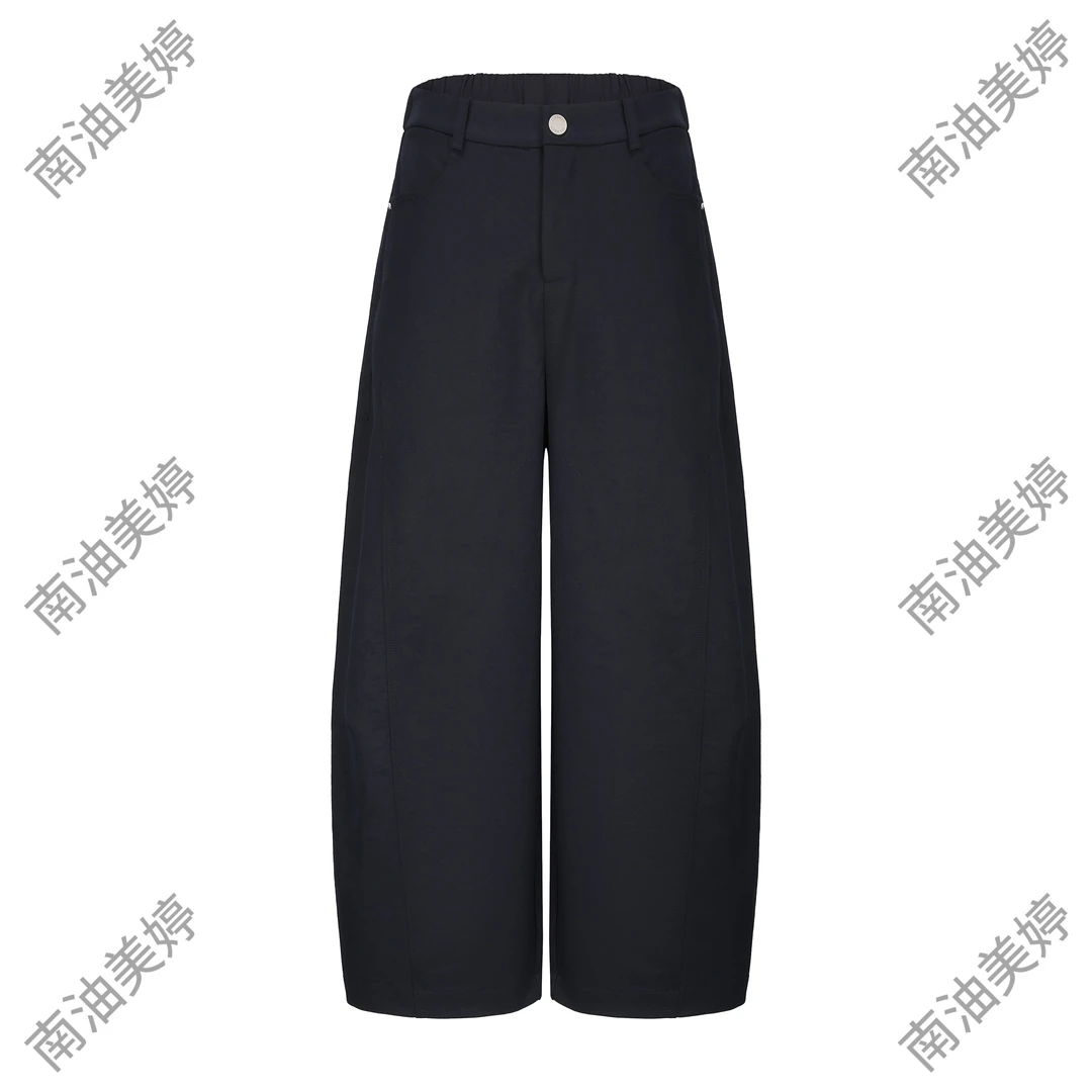 LM款立体剪裁时尚高腰显瘦九分弯刀裤