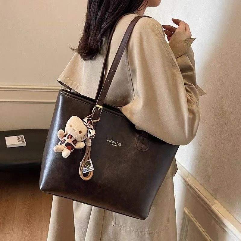 复古简约大容量托特包大包2025秋冬新款时尚上班通勤包单肩托特包