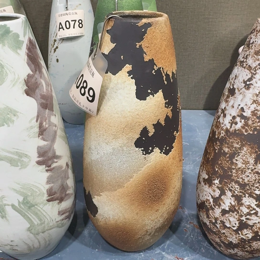 缤***果摆件陶景德镇高温花瓶编码a089高37口6默认无孔