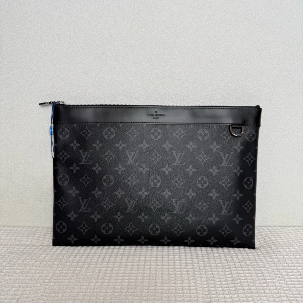 99新 LouisVuitton/路易威登 5976/经典时尚黑老花信封手拿包