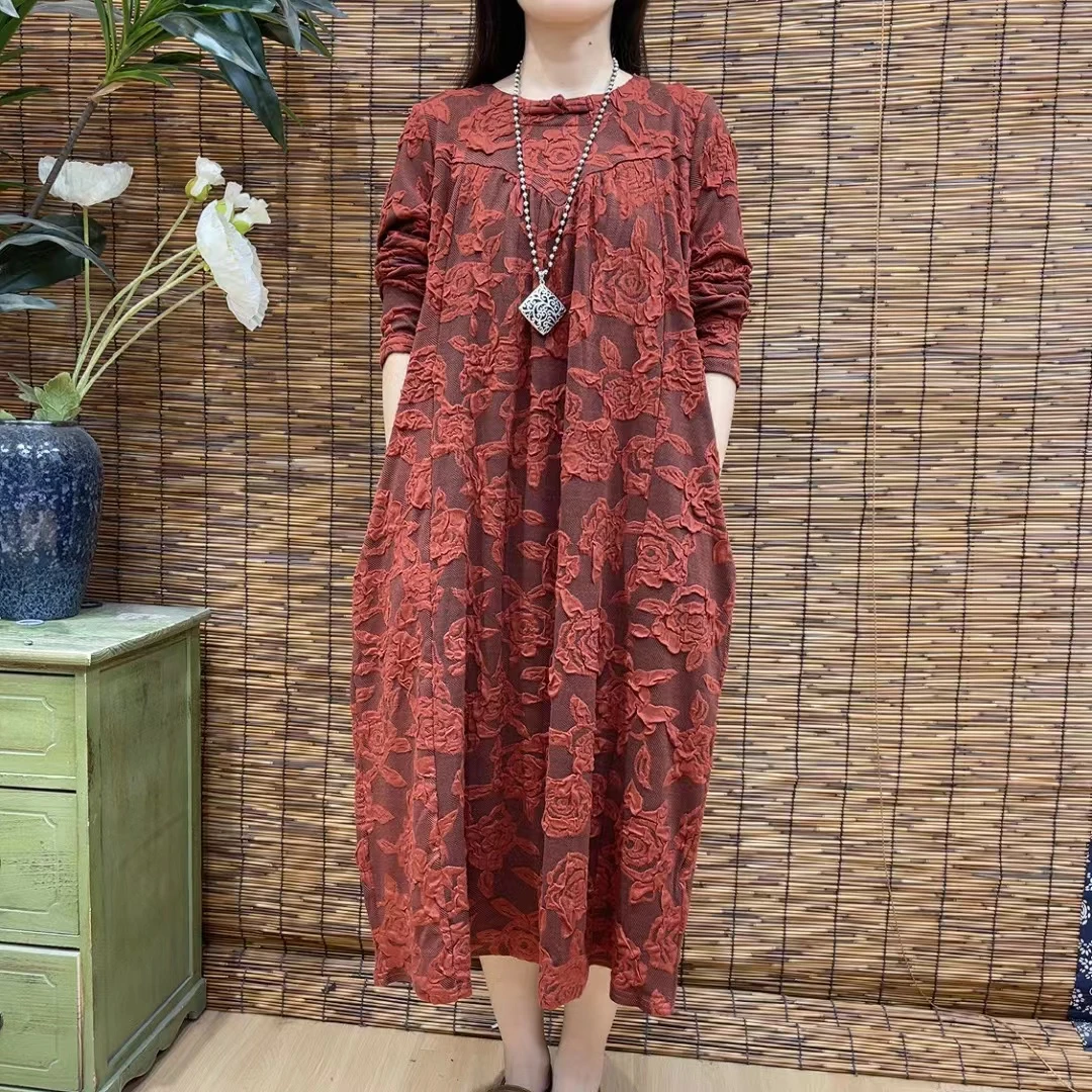 6248新款春秋气质百搭显瘦长袖连衣裙QZ