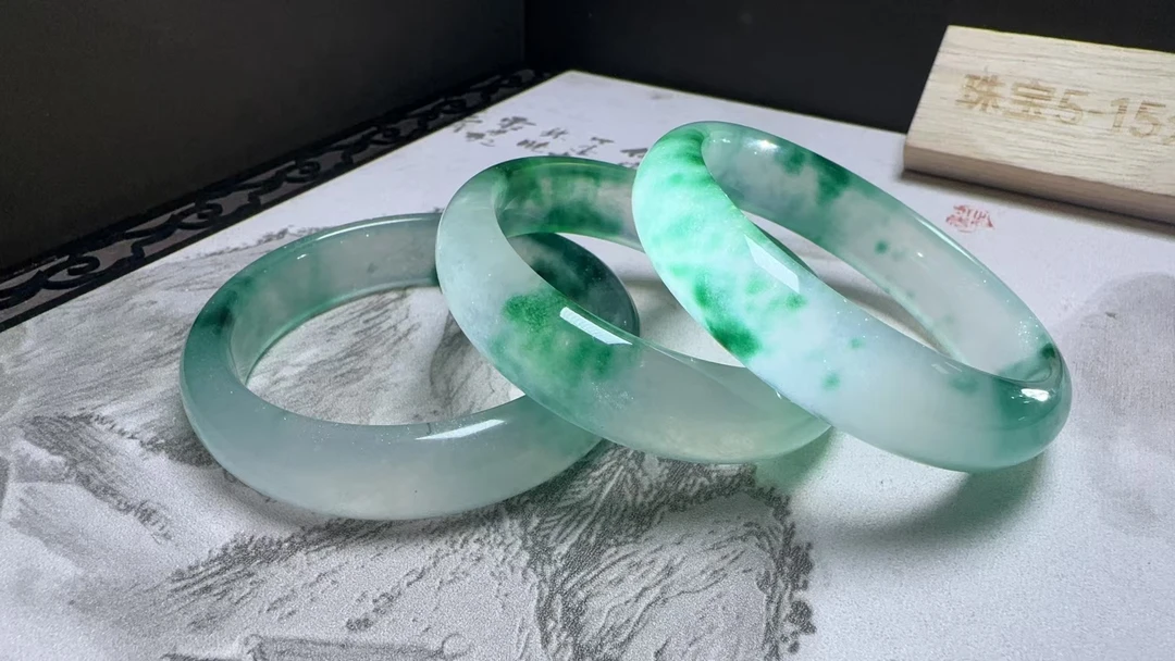 C3853【盛年珠宝】水墨丹青石英质玉手镯-多样性只发一件