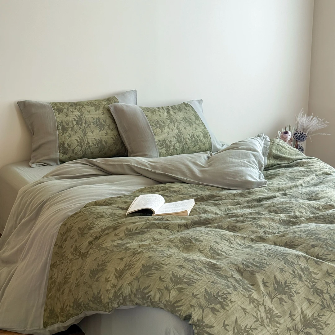 巷子戏法全棉A类提花双层纱纯棉四件套高级四季被套床单床上用品