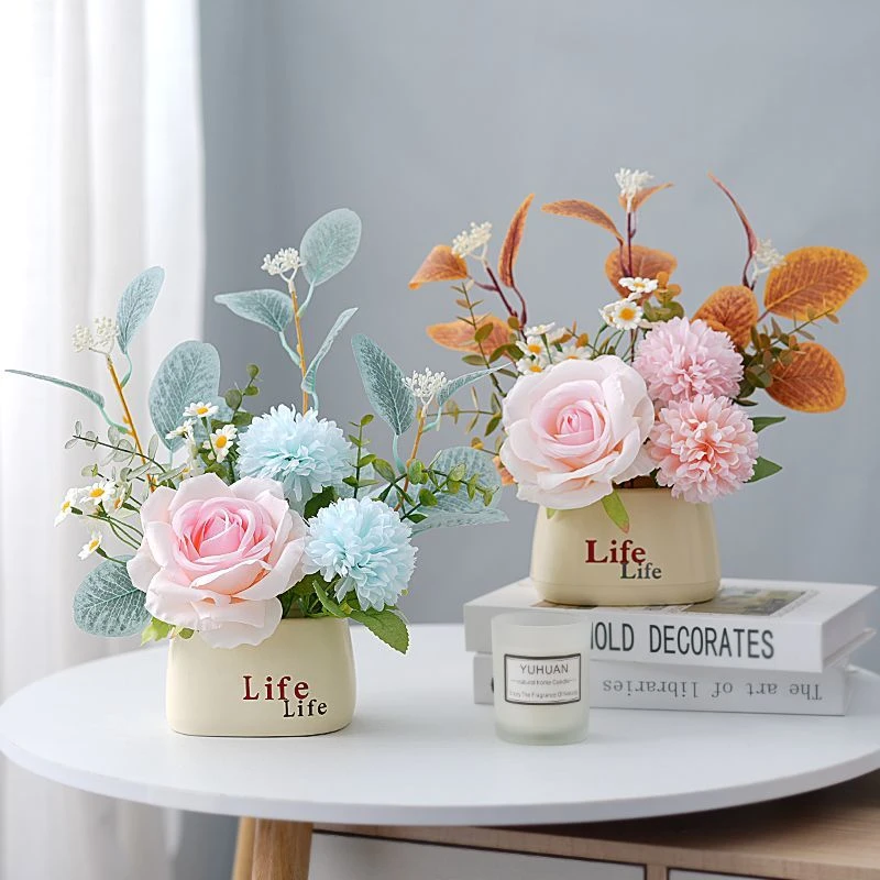 假花仿真花摆设向日葵插花小盆栽塑料花束客厅装饰办公室花艺摆件