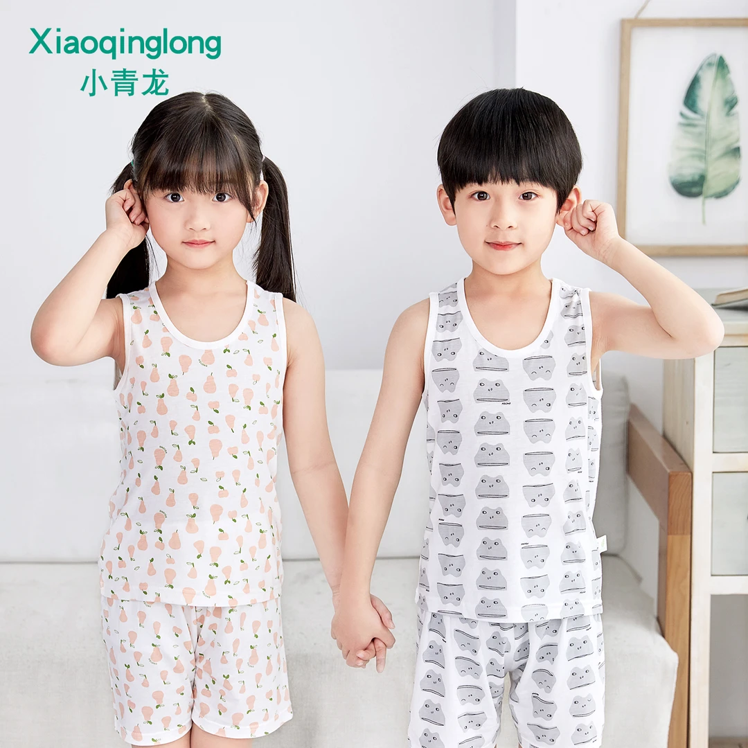 小青龙幼儿童背心竹纤维薄款宝宝打底男童女童夏季小孩吊带小童