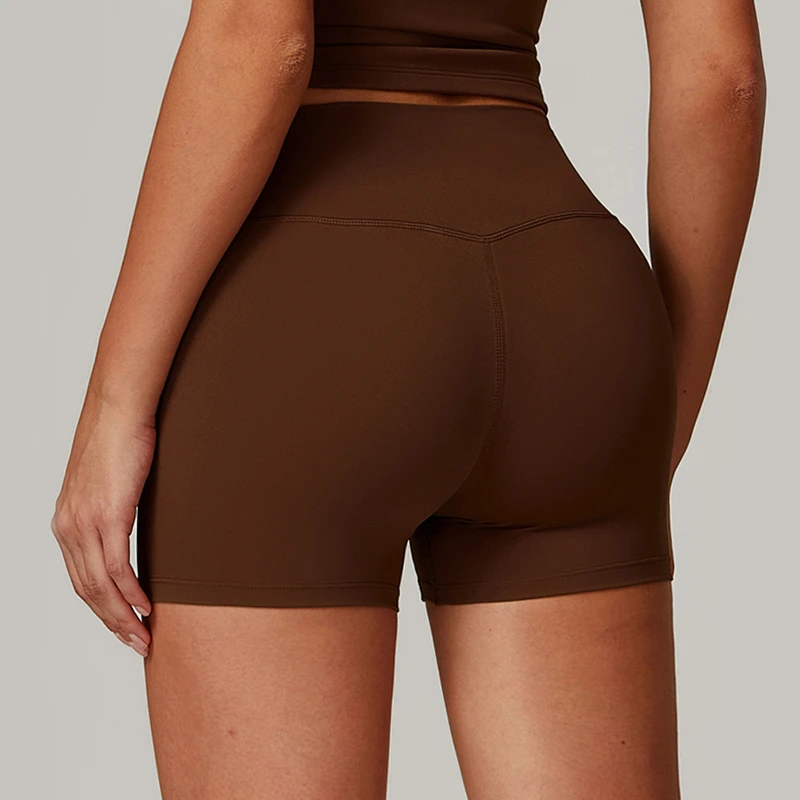 裸感瑜伽短裤女2025新款高腰提臀夏运动三分裤跑步健身训练打底裤