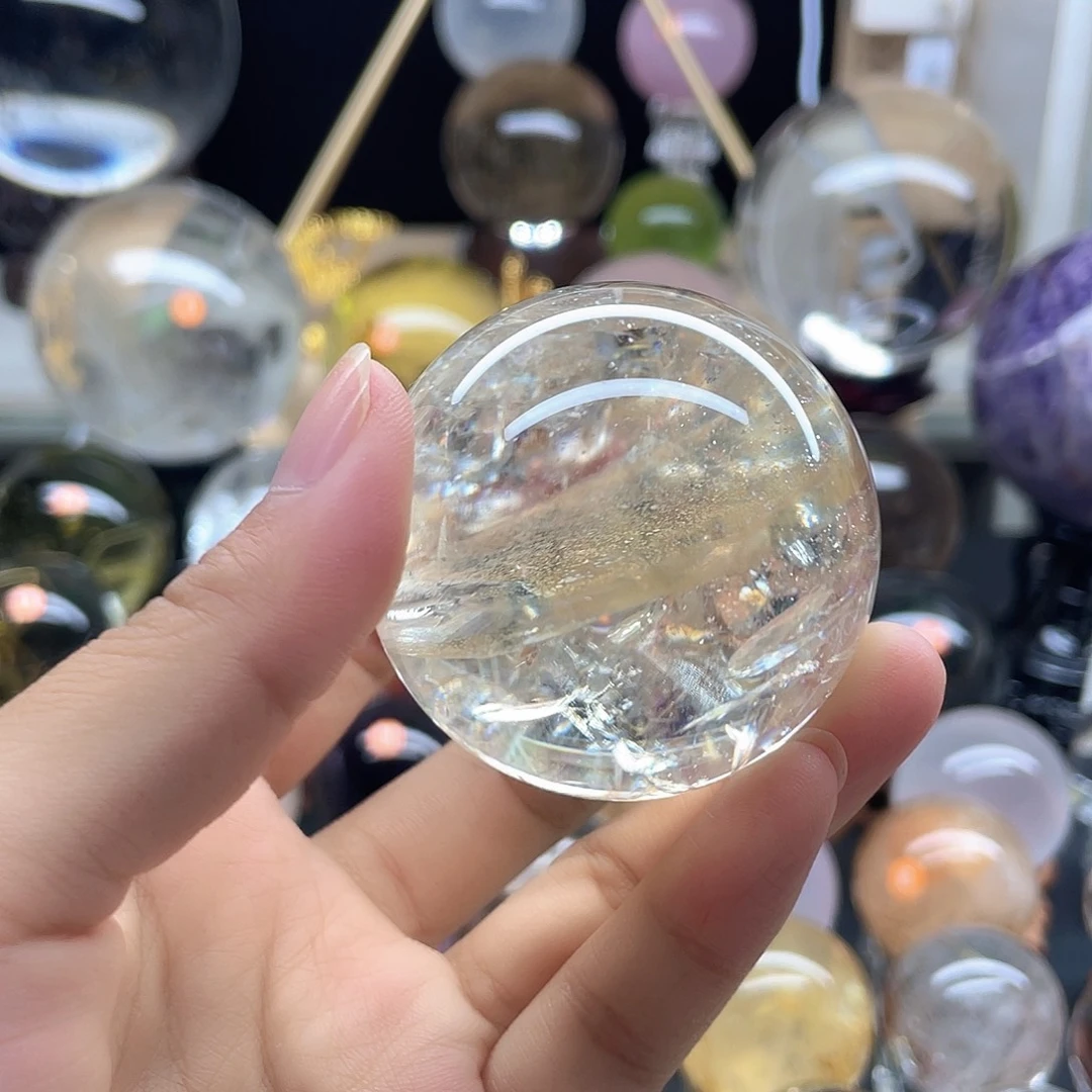 道***然未镶嵌水晶珠宝半成品爆彩黄阿塞A738