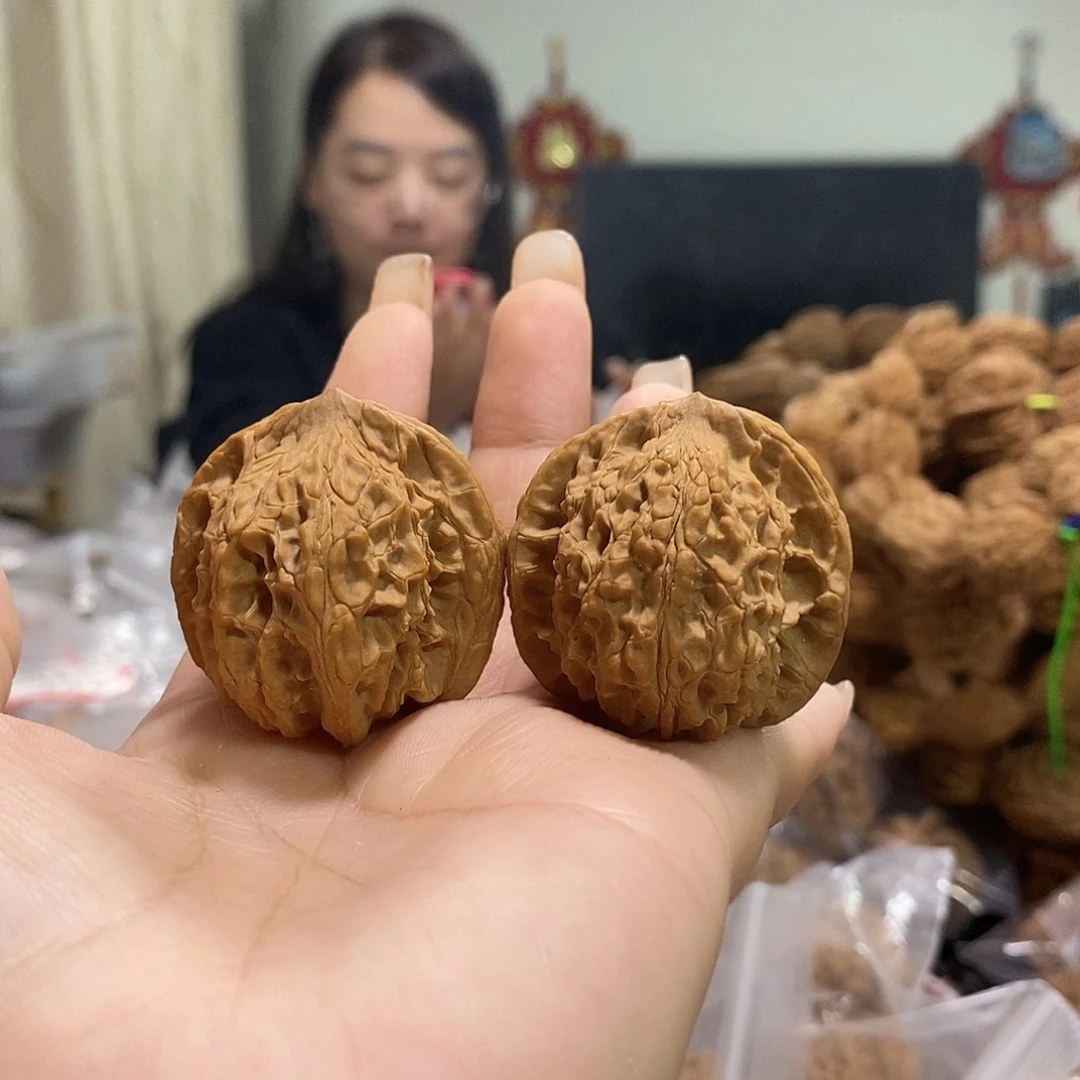 把件文玩核桃35平顶狮子头