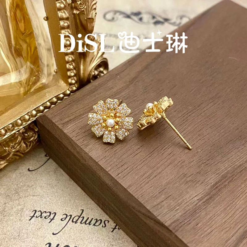 渡K金  法★【花之浪漫】轻奢小众耳饰耳扣精致气质时尚高级耳钉