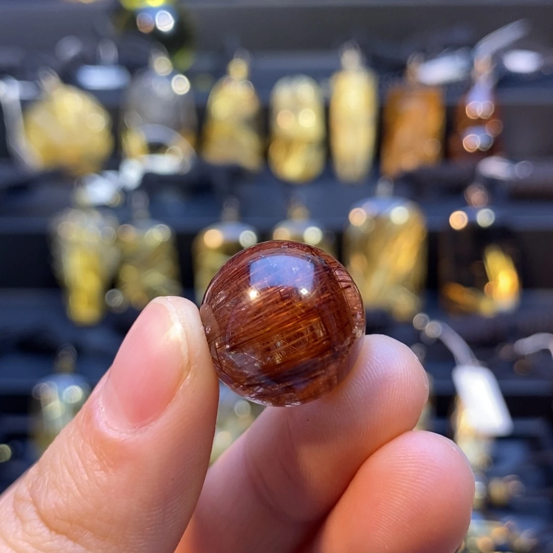 水晶珠宝半成品未镶嵌天然发晶单珠