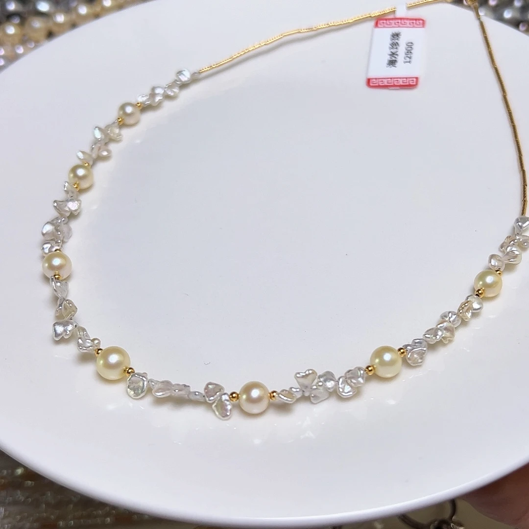 海水珍珠18K金镶嵌颈饰