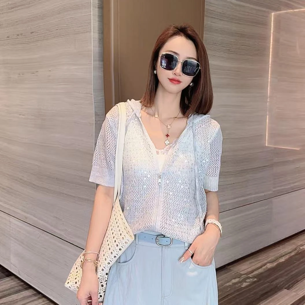 熙薇【浪漫满屋】2025春夏新款时尚百搭休闲设计师上衣毛衣H2468