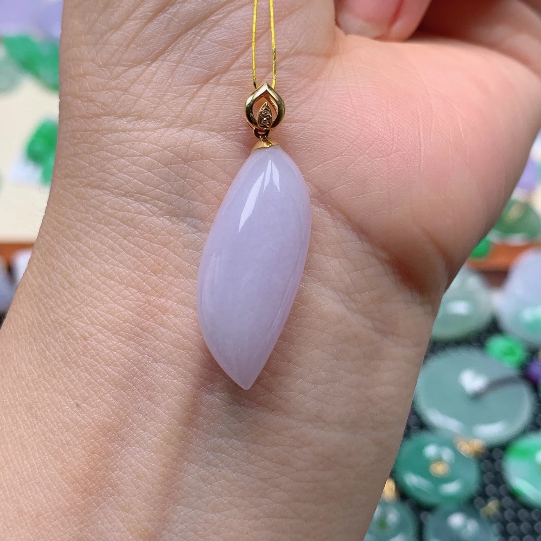 缅甸天然A货翡翠，紫罗兰随形 编号229/523尺寸28.6-11.8-7