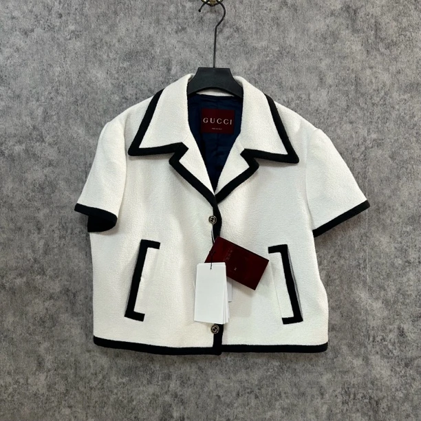 未使用 GUCCI/古驰 古驰白色小香风半袖外套