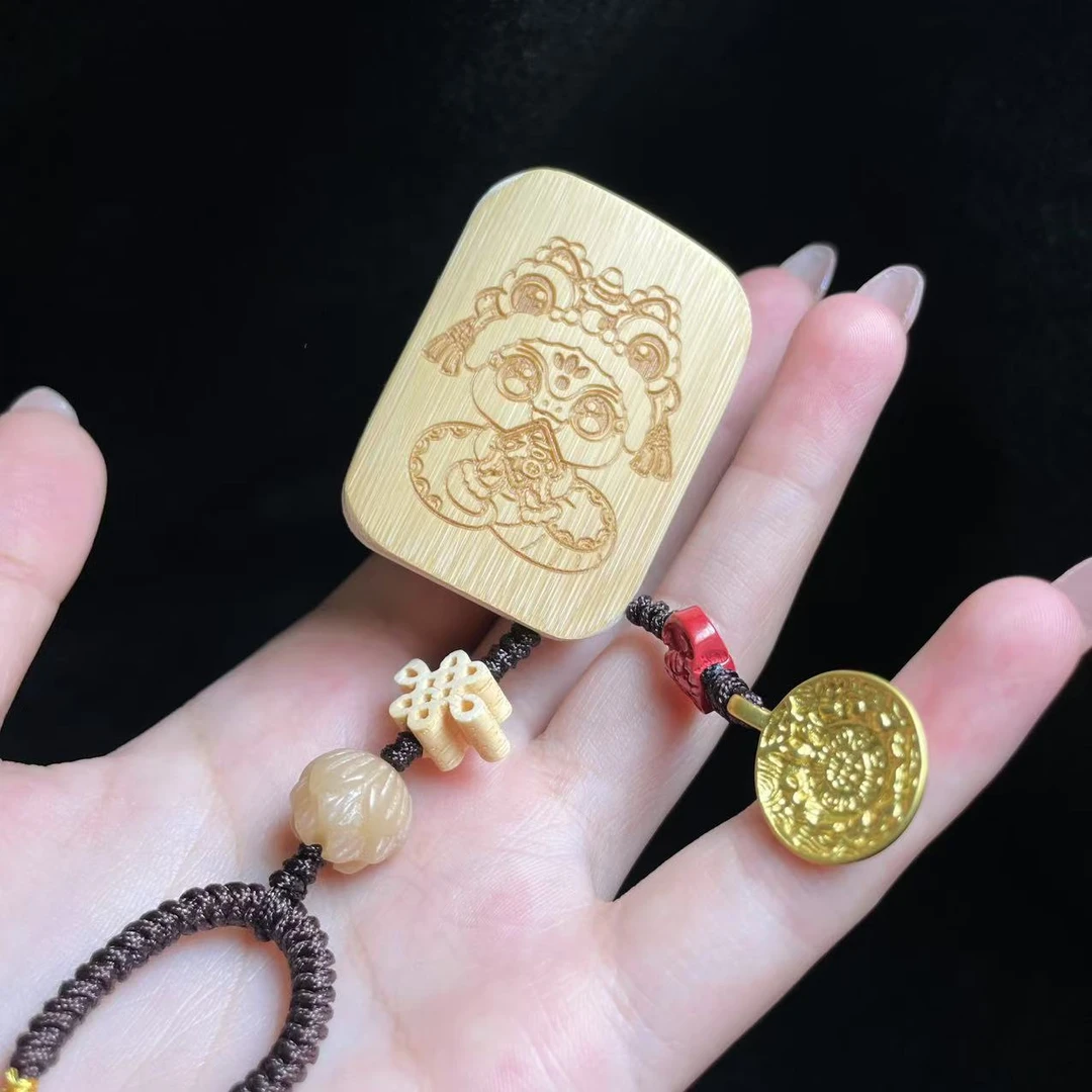 【玉总珠宝】金丝竹小刷子挂件多样性 发一CAN1400497