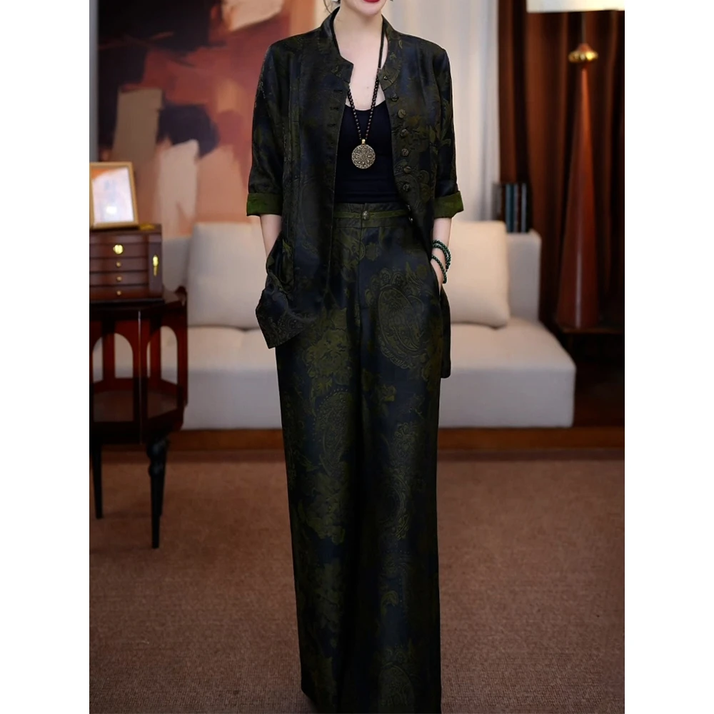 优雅端庄时髦印花套装女2025秋季新款春秋连衣裙高端大气上档次