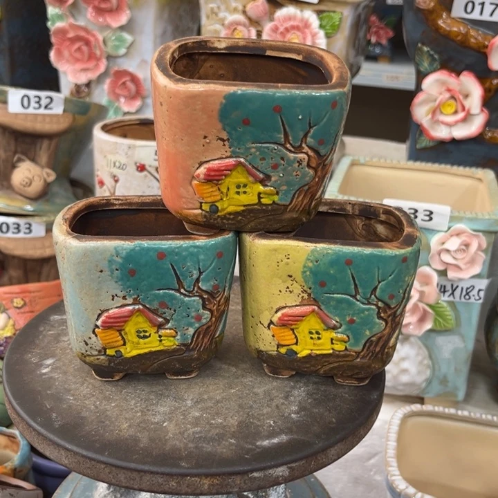 紫砂花盆粗陶材质多肉花盆