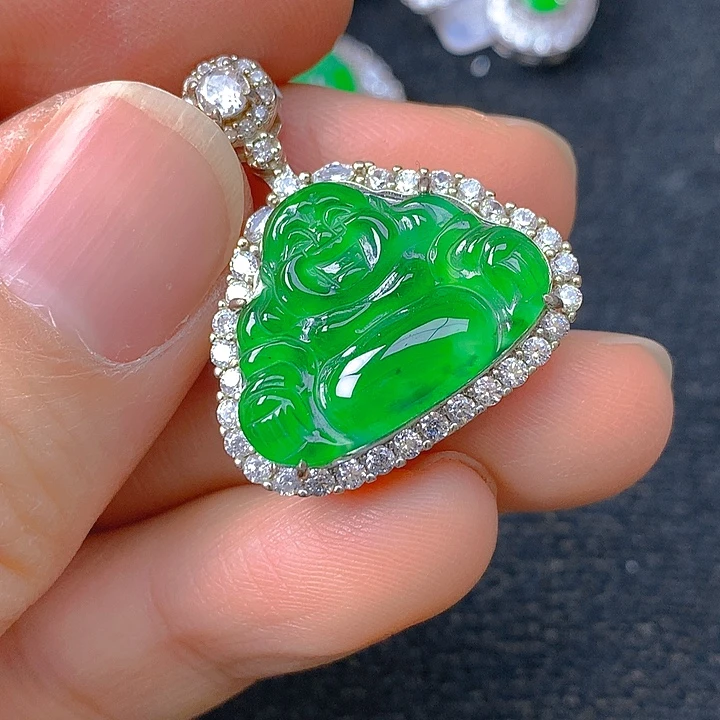 翡翠银S925镶嵌颈饰