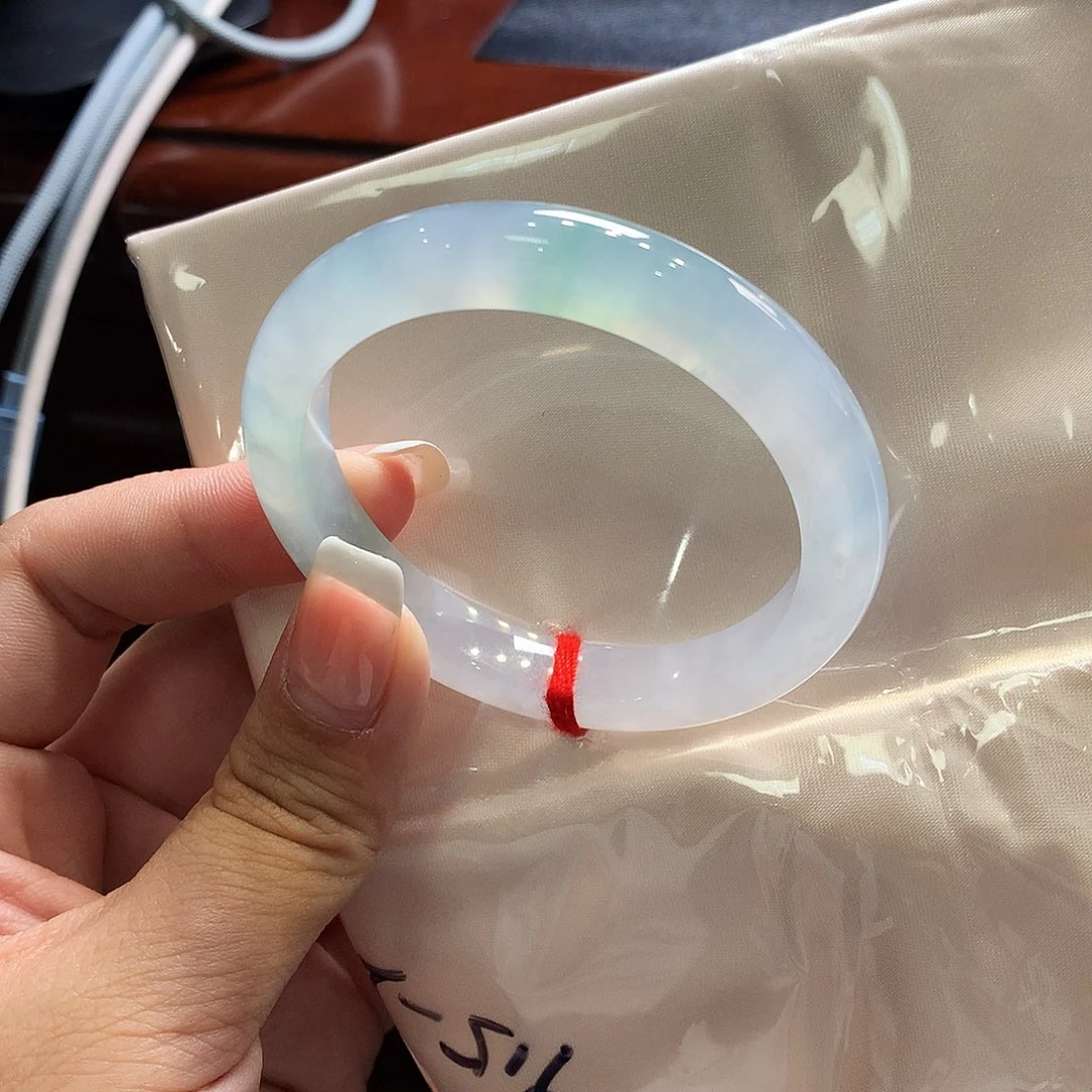 未镶嵌手镯翡翠冰飘甜绿石塘正圈